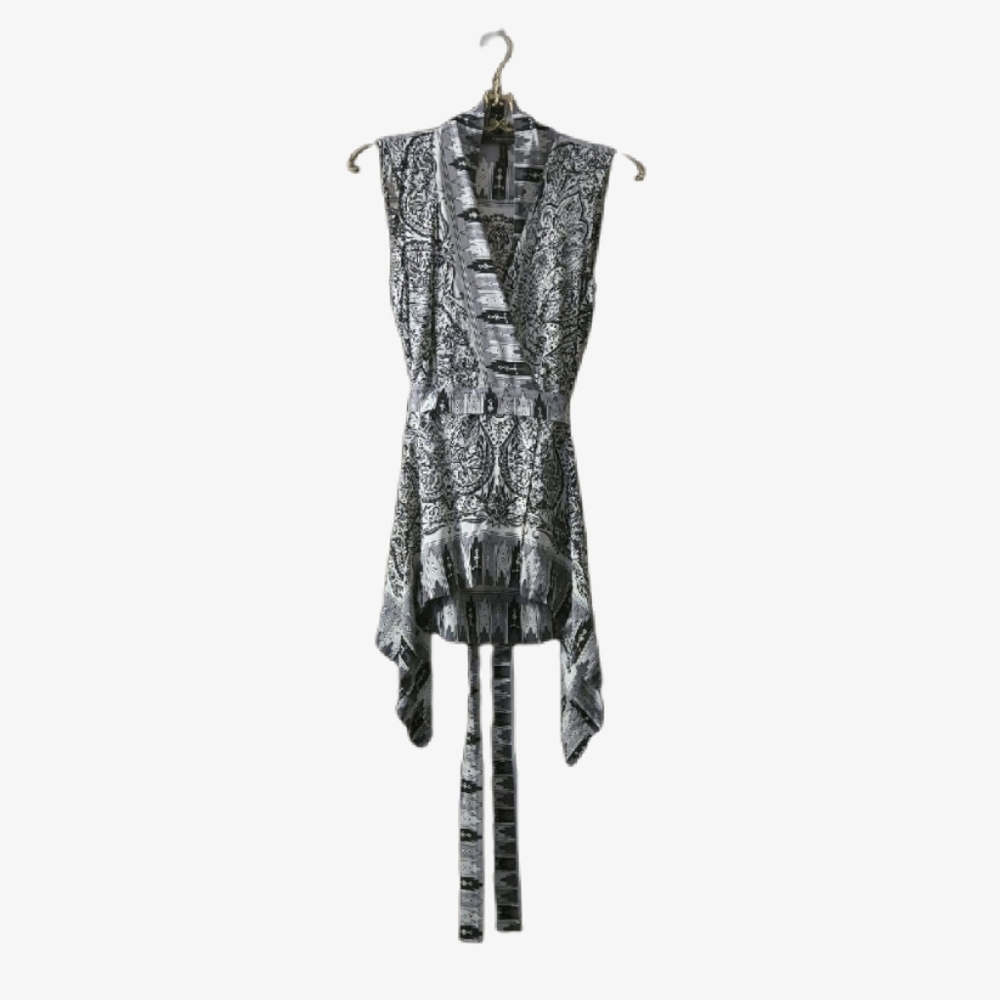BCBGMAXAZRIA Logan silk wrap top